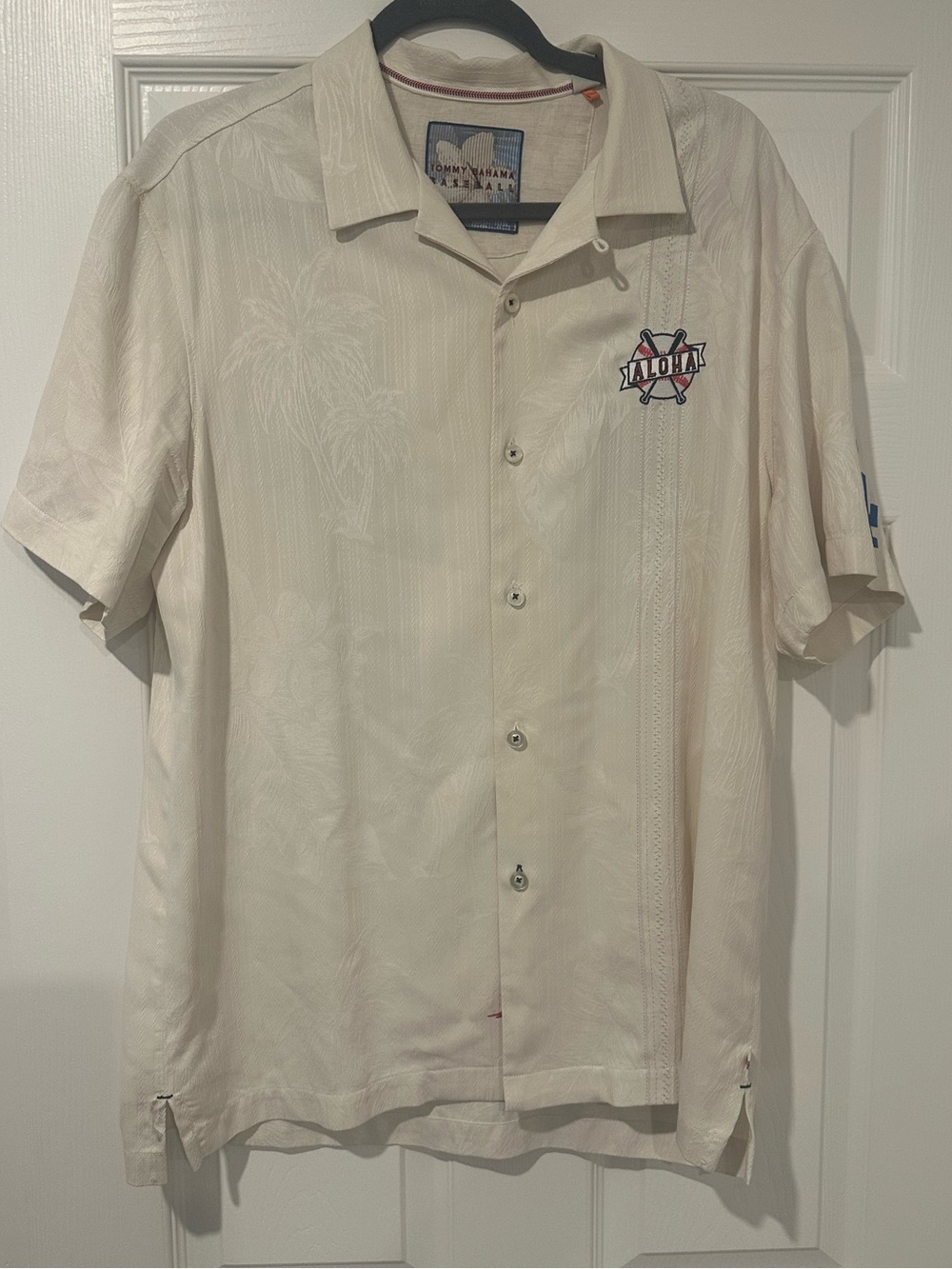 Tommy Bahama x LA Dodgers MLB Men’s Cream Aloha Button-Up Shirt